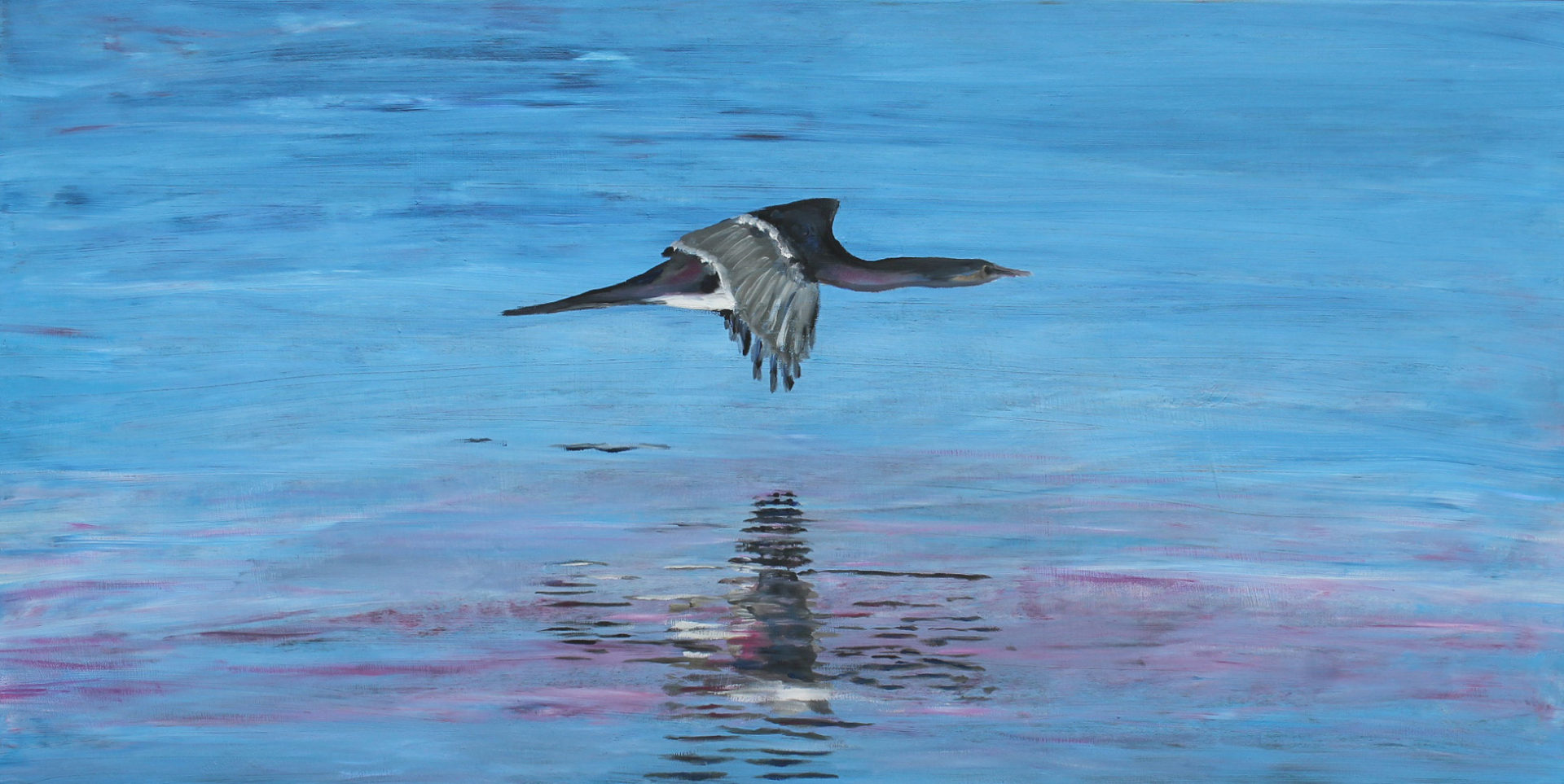 Cormoran, 2016, mixed media, 40 x 80 cm